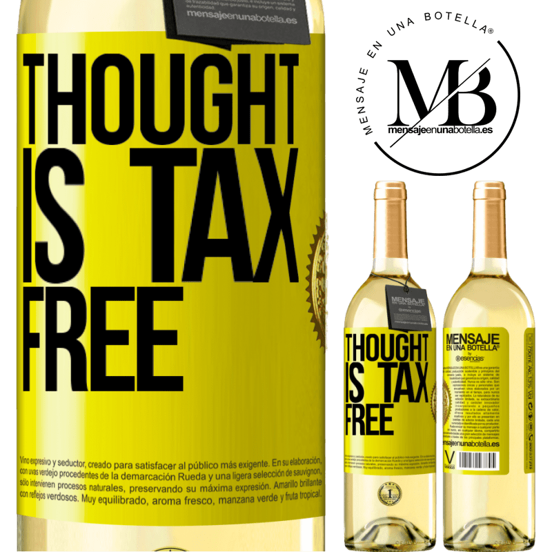 29,95 € Free Shipping | White Wine WHITE Edition Thought is tax free Yellow Label. Customizable label Young wine Harvest 2022 Verdejo