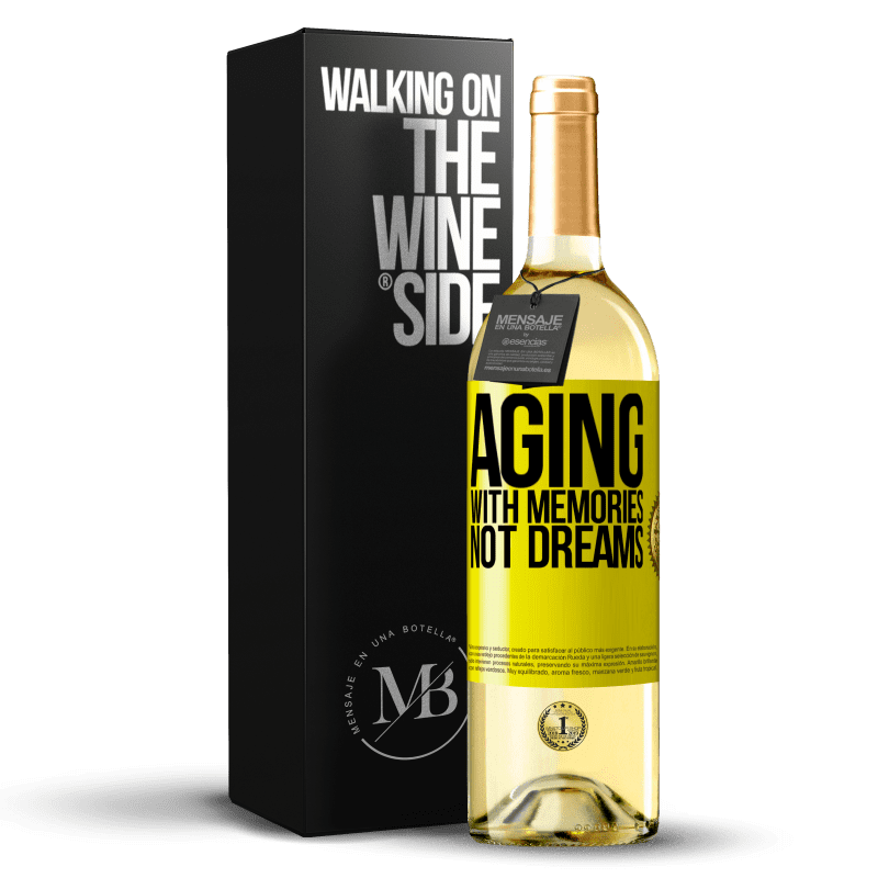 29,95 € 送料無料 | 白ワイン WHITEエディション 夢ではなく記憶で老化する 黄色のラベル. カスタマイズ可能なラベル 若いワイン 収穫 2023 Verdejo