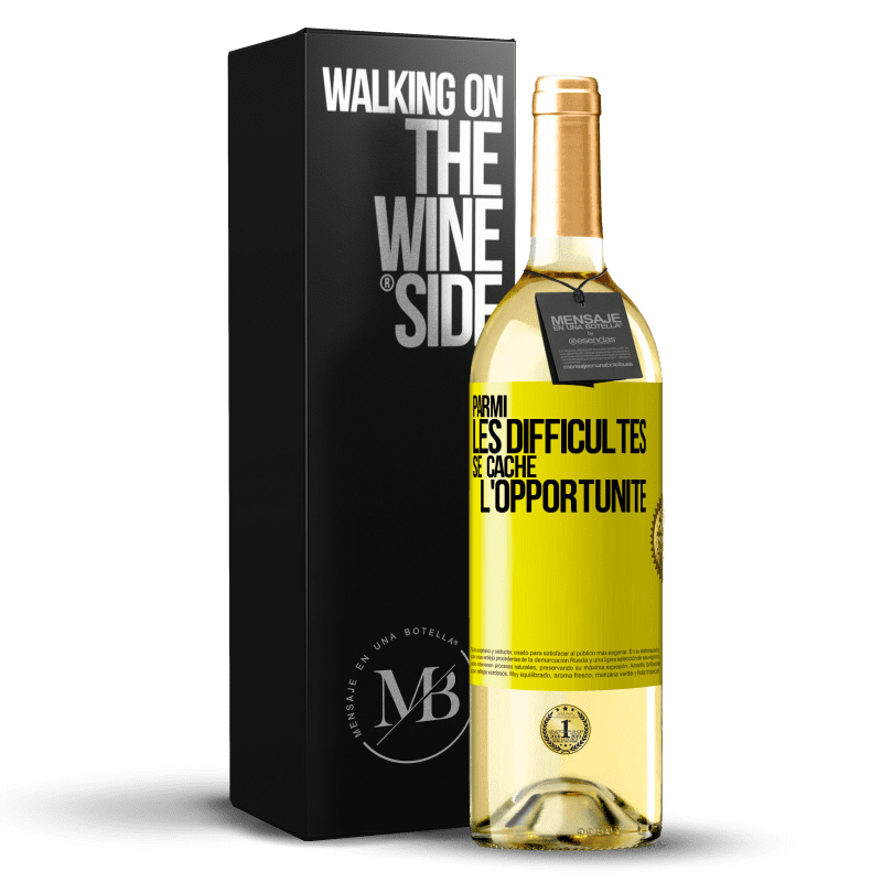 29,95 € Envoi gratuit | Vin blanc Édition WHITE Parmi les difficultés, se cache l'opportunité Étiquette Jaune. Étiquette personnalisable Vin jeune Récolte 2023 Verdejo