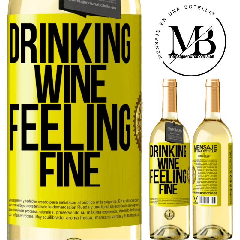 29,95 € Free Shipping | White Wine WHITE Edition Drinking wine, feeling fine Yellow Label. Customizable label Young wine Harvest 2022 Verdejo