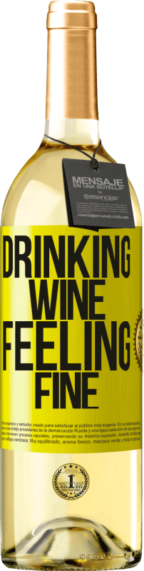 29,95 € | Weißwein WHITE Ausgabe Drinking wine, feeling fine Gelbes Etikett. Anpassbares Etikett Junger Wein Ernte 2023 Verdejo