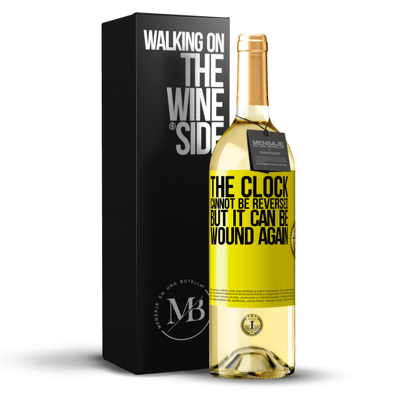 29,95 € 免费送货 | 白葡萄酒 WHITE版 时钟不能倒转，但可以重新缠绕 黄色标签. 可自定义的标签 青年酒 收成 2023 Verdejo