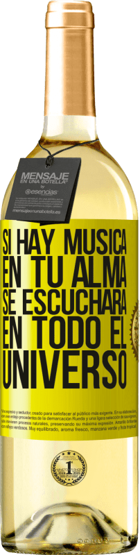 29,95 € | Vino Blanco Edición WHITE Si hay música en tu alma, se escuchará en todo el universo Etiqueta Amarilla. Etiqueta personalizable Vino joven Cosecha 2024 Verdejo