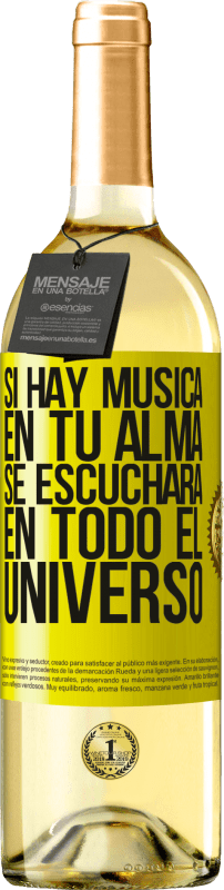 29,95 € Envío gratis | Vino Blanco Edición WHITE Si hay música en tu alma, se escuchará en todo el universo Etiqueta Amarilla. Etiqueta personalizable Vino joven Cosecha 2025 Verdejo