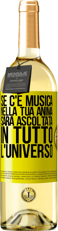 29,95 € Spedizione Gratuita | Vino bianco Edizione WHITE Se c'è musica nella tua anima, sarà ascoltata in tutto l'universo Etichetta Gialla. Etichetta personalizzabile Vino giovane Raccogliere 2025 Verdejo