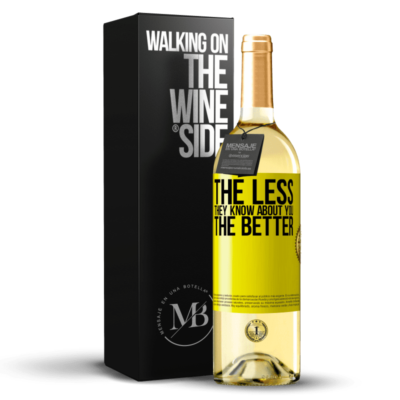 29,95 € Free Shipping | White Wine WHITE Edition The less they know about you, the better Yellow Label. Customizable label Young wine Harvest 2025 Verdejo