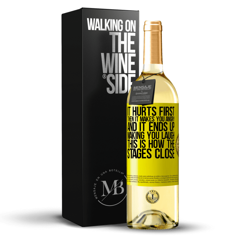 29,95 € Free Shipping | White Wine WHITE Edition It hurts first, then it makes you angry, and it ends up making you laugh. This is how the stages close Yellow Label. Customizable label Young wine Harvest 2024 Verdejo