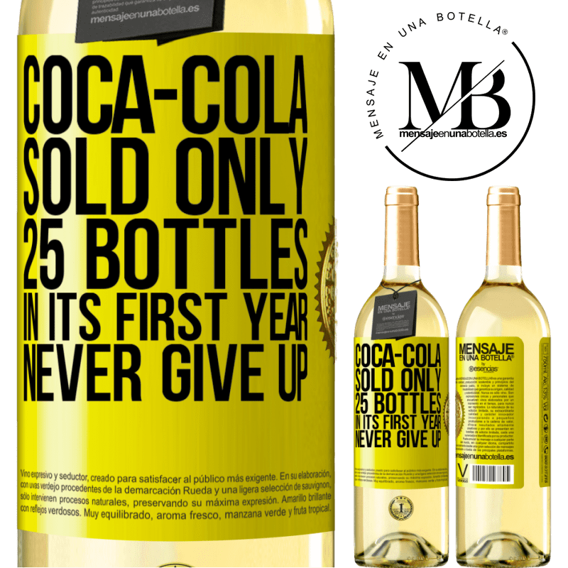29,95 € Free Shipping | White Wine WHITE Edition Coca-Cola sold only 25 bottles in its first year. Never give up Yellow Label. Customizable label Young wine Harvest 2022 Verdejo