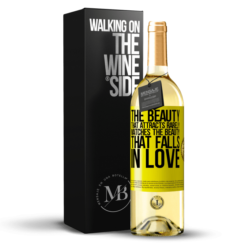 29,95 € Free Shipping | White Wine WHITE Edition The beauty that attracts rarely matches the beauty that falls in love Yellow Label. Customizable label Young wine Harvest 2024 Verdejo