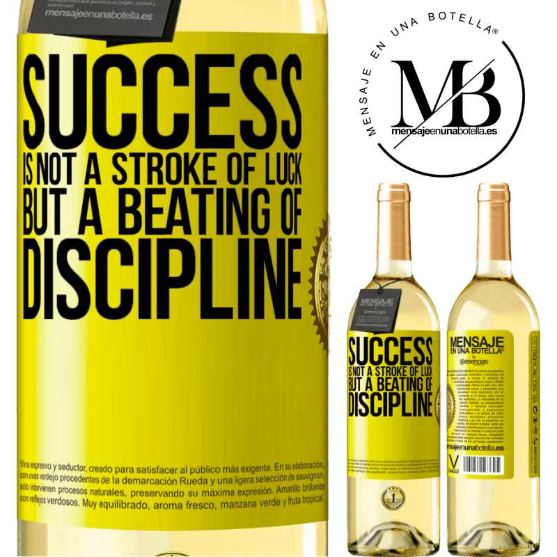29,95 € Free Shipping | White Wine WHITE Edition Success is not a stroke of luck, but a beating of discipline Yellow Label. Customizable label Young wine Harvest 2022 Verdejo