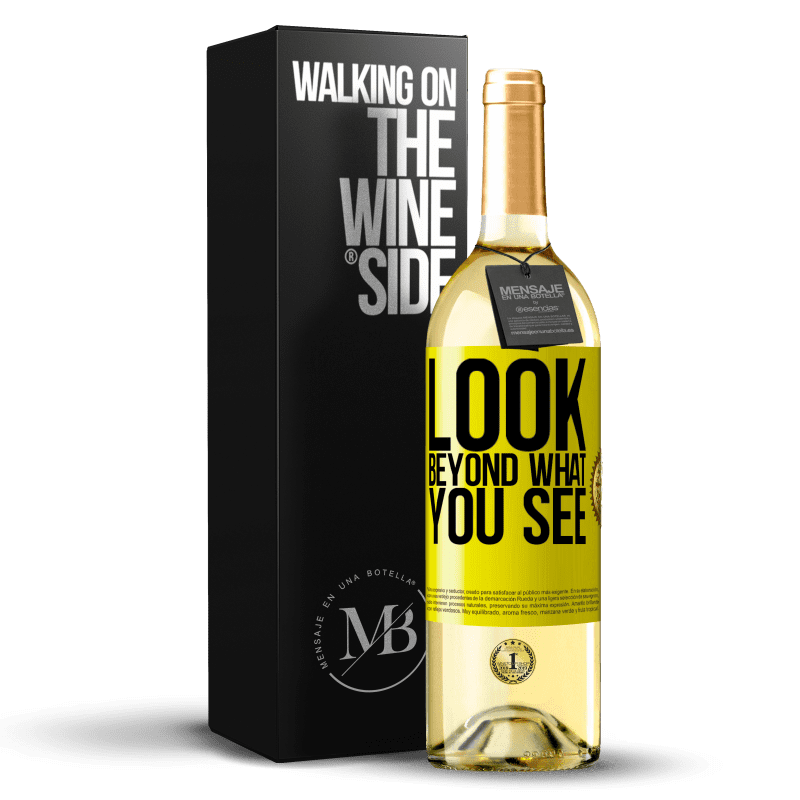 29,95 € Бесплатная доставка | Белое вино Издание WHITE Смотри дальше того, что видишь Желтая этикетка. Настраиваемая этикетка Молодое вино Урожай 2023 Verdejo