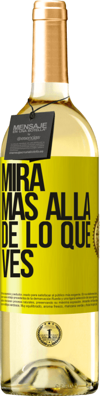 29,95 € Envío gratis | Vino Blanco Edición WHITE Mira más allá de lo que ves Etiqueta Amarilla. Etiqueta personalizable Vino joven Cosecha 2025 Verdejo