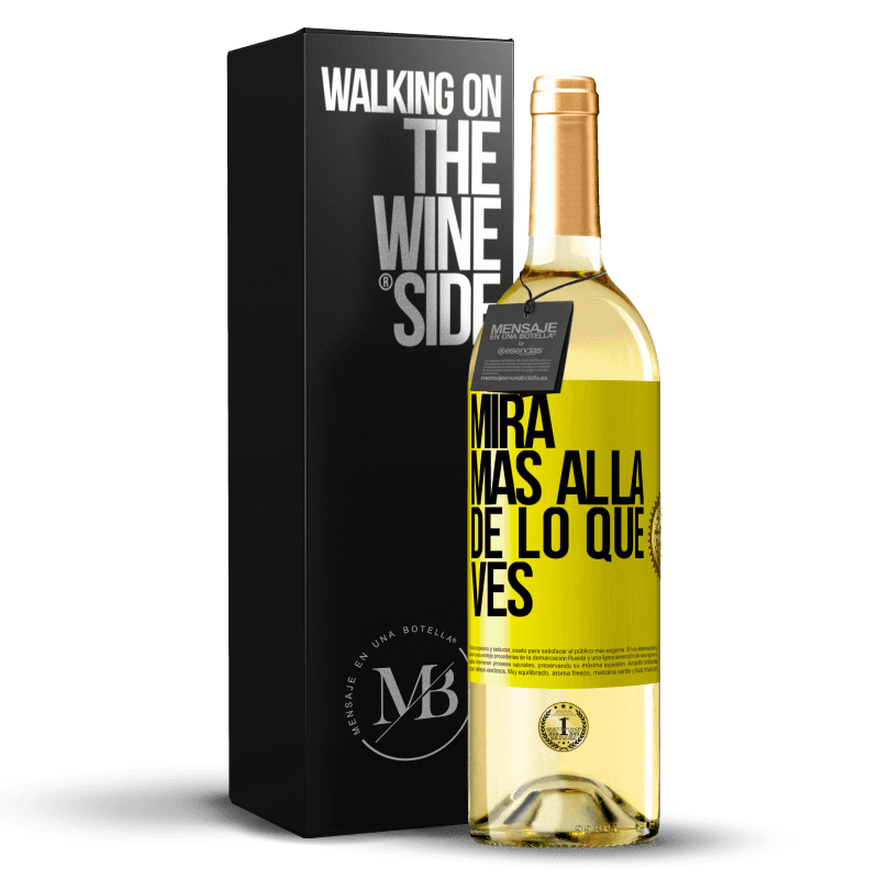 29,95 € Envío gratis | Vino Blanco Edición WHITE Mira más allá de lo que ves Etiqueta Amarilla. Etiqueta personalizable Vino joven Cosecha 2023 Verdejo