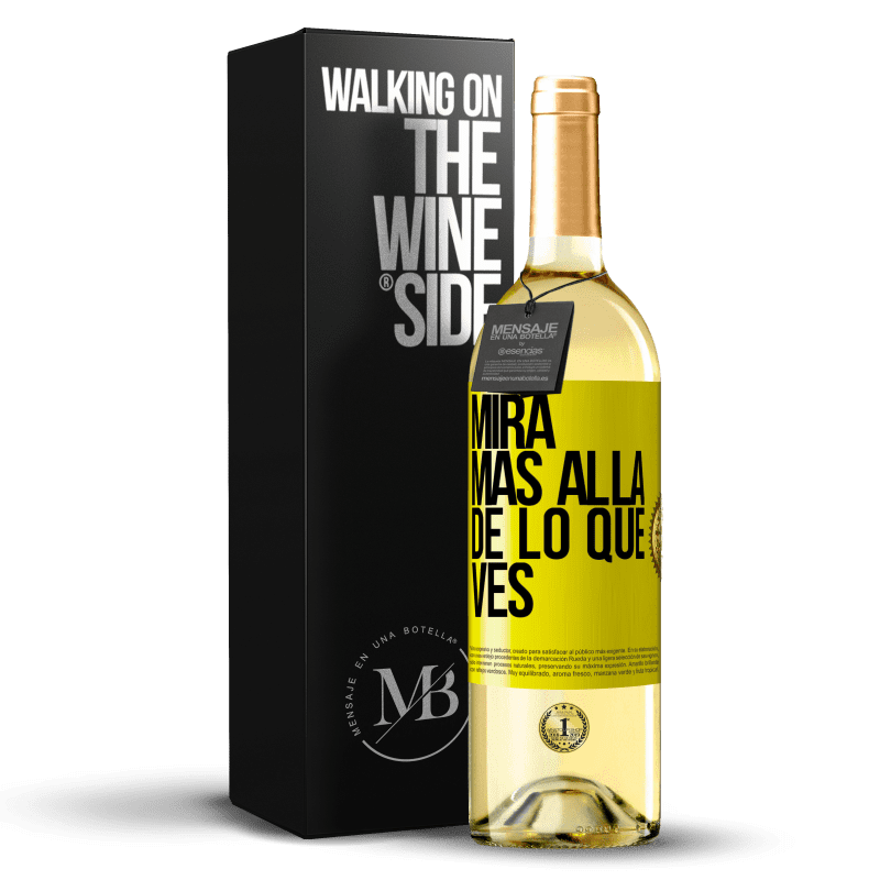 29,95 € Envío gratis | Vino Blanco Edición WHITE Mira más allá de lo que ves Etiqueta Amarilla. Etiqueta personalizable Vino joven Cosecha 2024 Verdejo