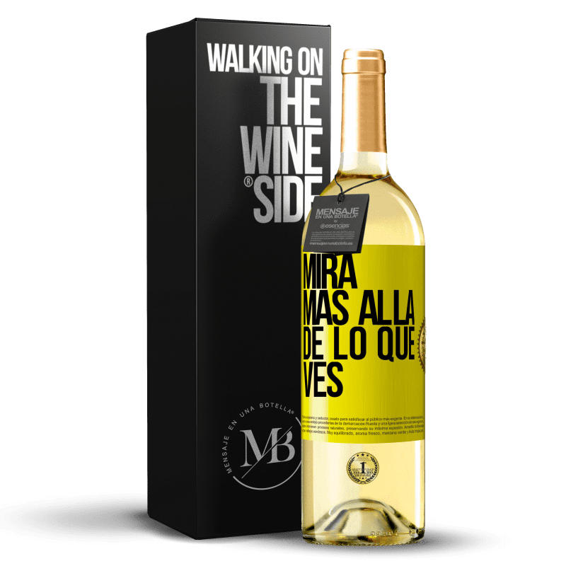 29,95 € Envío gratis | Vino Blanco Edición WHITE Mira más allá de lo que ves Etiqueta Amarilla. Etiqueta personalizable Vino joven Cosecha 2025 Verdejo