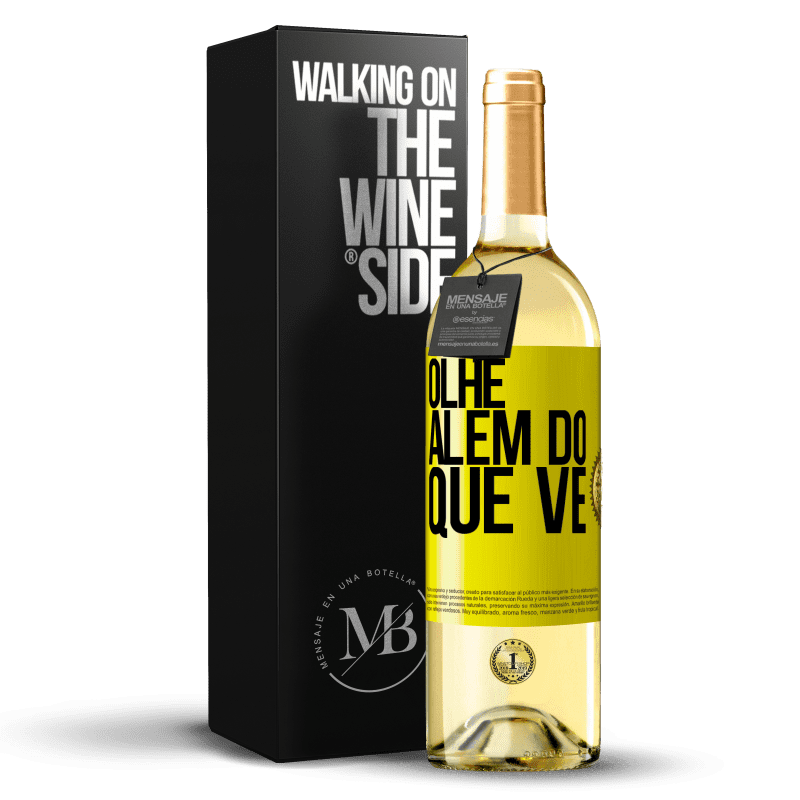 29,95 € Envio grátis | Vinho branco Edição WHITE Olhe além do que vê Etiqueta Amarela. Etiqueta personalizável Vinho jovem Colheita 2023 Verdejo