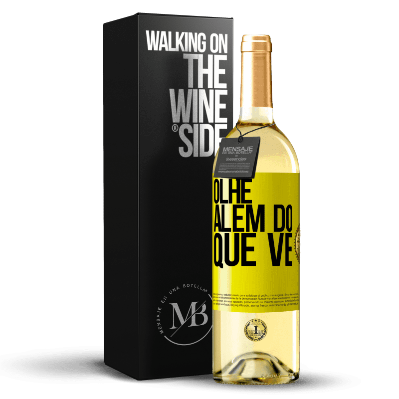 29,95 € Envio grátis | Vinho branco Edição WHITE Olhe além do que vê Etiqueta Amarela. Etiqueta personalizável Vinho jovem Colheita 2024 Verdejo