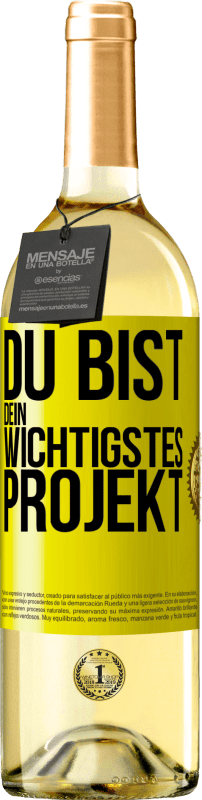 29,95 € | Weißwein WHITE Ausgabe Du bist dein wichtigstes Projekt Gelbes Etikett. Anpassbares Etikett Junger Wein Ernte 2024 Verdejo