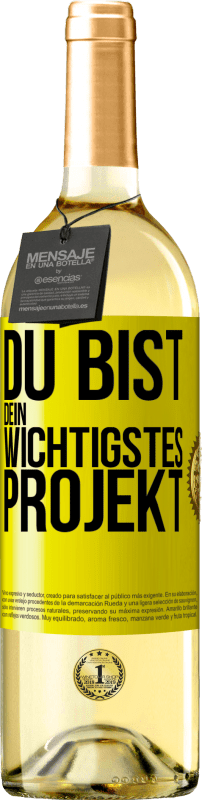 29,95 € Kostenloser Versand | Weißwein WHITE Ausgabe Du bist dein wichtigstes Projekt Gelbes Etikett. Anpassbares Etikett Junger Wein Ernte 2025 Verdejo