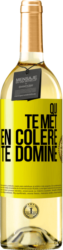 29,95 € | Vin blanc Édition WHITE Qui te met en colère te domine Étiquette Jaune. Étiquette personnalisable Vin jeune Récolte 2024 Verdejo