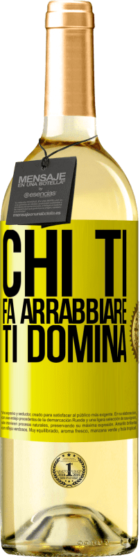 29,95 € | Vino bianco Edizione WHITE Chi ti fa arrabbiare ti domina Etichetta Gialla. Etichetta personalizzabile Vino giovane Raccogliere 2024 Verdejo