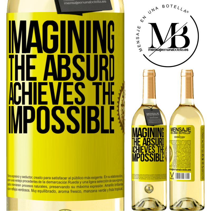 29,95 € Free Shipping | White Wine WHITE Edition Imagining the absurd achieves the impossible Yellow Label. Customizable label Young wine Harvest 2022 Verdejo