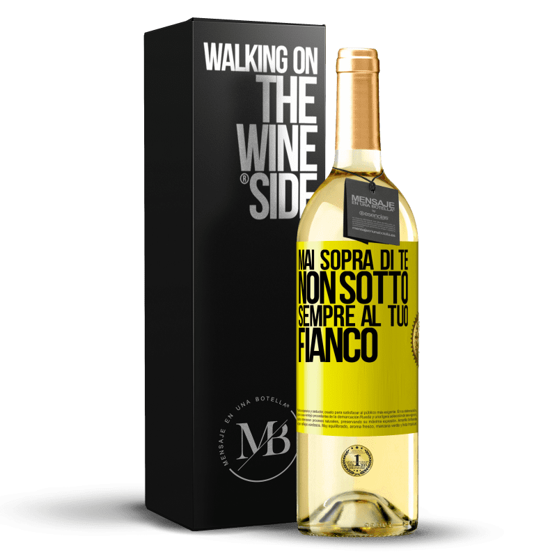 29,95 € Spedizione Gratuita | Vino bianco Edizione WHITE Mai sopra di te, non sotto. Sempre al tuo fianco Etichetta Gialla. Etichetta personalizzabile Vino giovane Raccogliere 2024 Verdejo