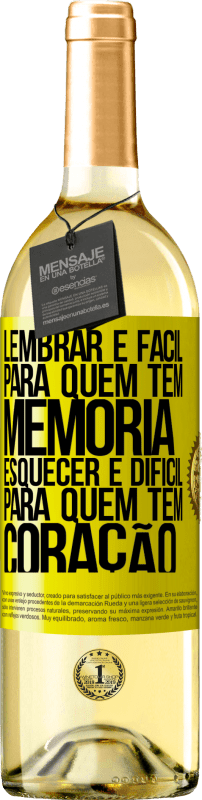 «Lembrar é fácil para quem tem memória. Esquecer é difícil para quem tem coração» Edição WHITE