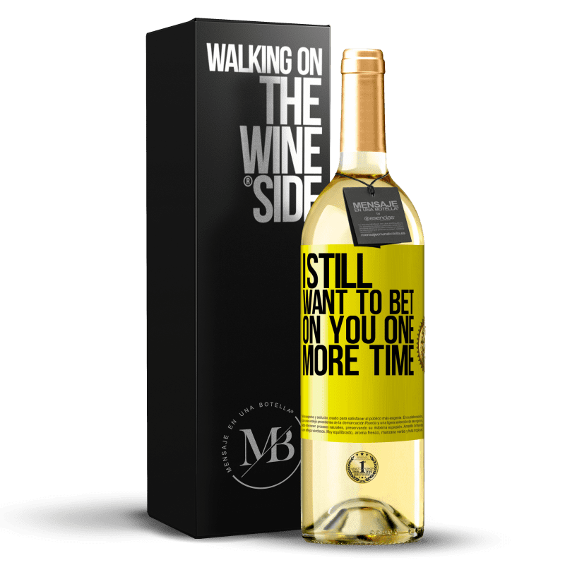29,95 € Бесплатная доставка | Белое вино Издание WHITE Я все еще хочу сделать ставку на вас еще раз Желтая этикетка. Настраиваемая этикетка Молодое вино Урожай 2023 Verdejo