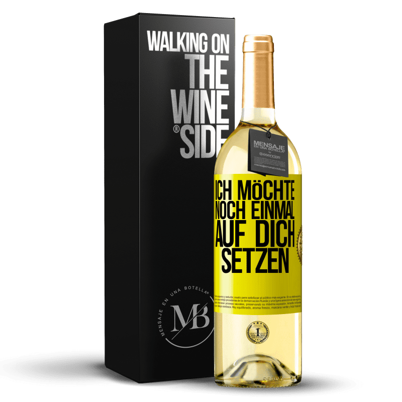 29,95 € Kostenloser Versand | Weißwein WHITE Ausgabe Ich möchte noch einmal auf dich setzen Gelbes Etikett. Anpassbares Etikett Junger Wein Ernte 2024 Verdejo