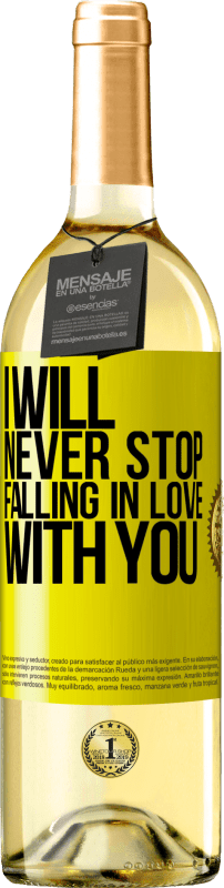 29,95 € | White Wine WHITE Edition I will never stop falling in love with you Yellow Label. Customizable label Young wine Harvest 2023 Verdejo