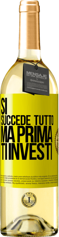 29,95 € | Vino bianco Edizione WHITE Sì, succede tutto. Ma prima ti investi Etichetta Gialla. Etichetta personalizzabile Vino giovane Raccogliere 2024 Verdejo