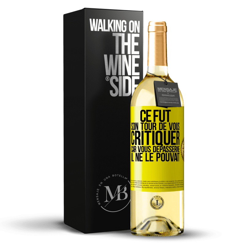 29,95 € Envoi gratuit | Vin blanc Édition WHITE Ce fut son tour de vous critiquer car vous dépasserne il ne le pouvait Étiquette Jaune. Étiquette personnalisable Vin jeune Récolte 2025 Verdejo