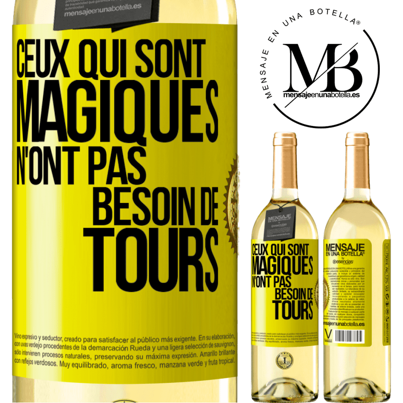 29,95 € Envoi gratuit | Vin blanc Édition WHITE Ceux qui sont magiques n'ont pas besoin de tours Étiquette Jaune. Étiquette personnalisable Vin jeune Récolte 2025 Verdejo