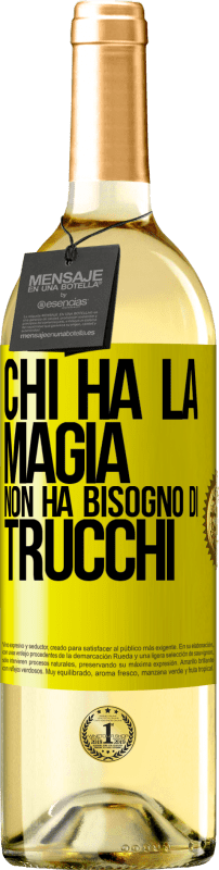 29,95 € Spedizione Gratuita | Vino bianco Edizione WHITE Chi ha la magia non ha bisogno di trucchi Etichetta Gialla. Etichetta personalizzabile Vino giovane Raccogliere 2025 Verdejo