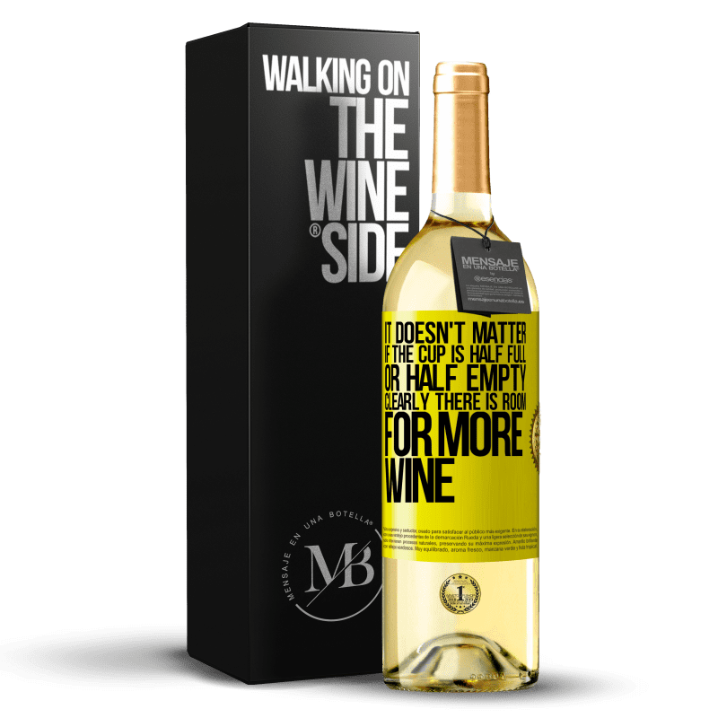 29,95 € Free Shipping | White Wine WHITE Edition It doesn't matter if the cup is half full or half empty. Clearly there is room for more wine Yellow Label. Customizable label Young wine Harvest 2023 Verdejo