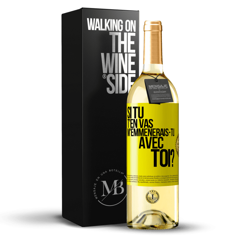 29,95 € Envoi gratuit | Vin blanc Édition WHITE Si tu t'en vas, m'emmènerais-tu avec toi? Étiquette Jaune. Étiquette personnalisable Vin jeune Récolte 2024 Verdejo