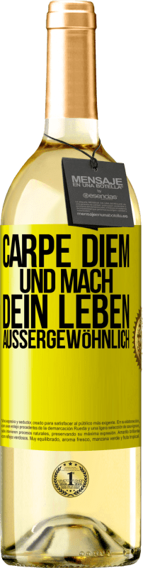 29,95 € | Weißwein WHITE Ausgabe Carpe Diem und mach dein Leben außergewöhnlich Gelbes Etikett. Anpassbares Etikett Junger Wein Ernte 2023 Verdejo