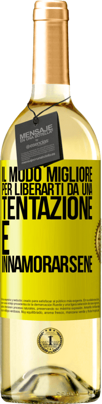 29,95 € | Vino bianco Edizione WHITE Il modo migliore per liberarti da una tentazione è innamorarsene Etichetta Gialla. Etichetta personalizzabile Vino giovane Raccogliere 2024 Verdejo