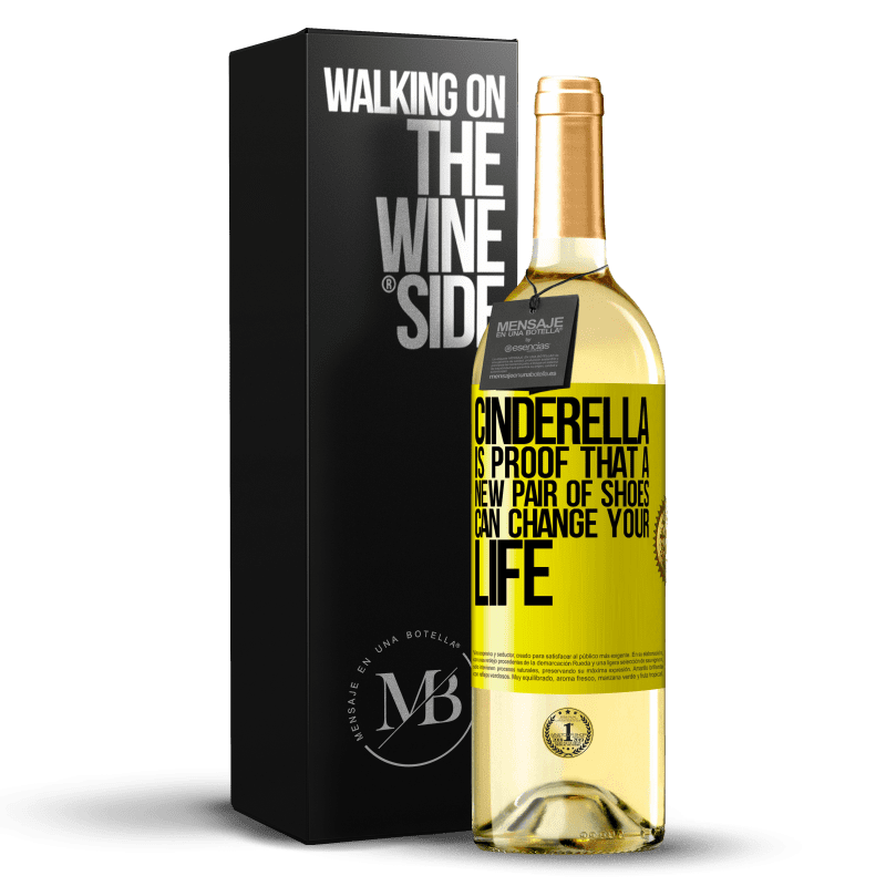 29,95 € Free Shipping | White Wine WHITE Edition Cinderella is proof that a new pair of shoes can change your life Yellow Label. Customizable label Young wine Harvest 2023 Verdejo