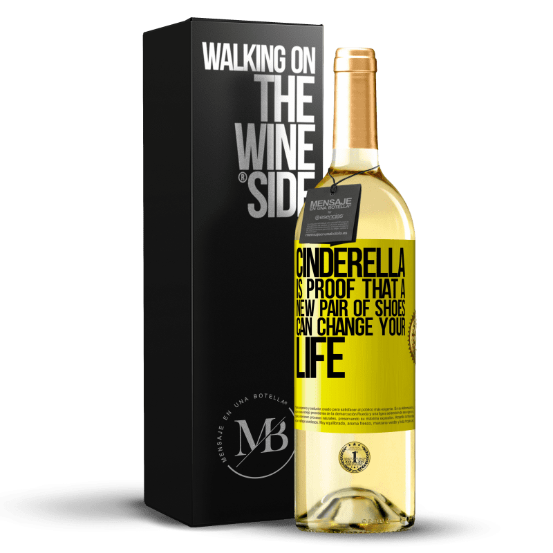 29,95 € Free Shipping | White Wine WHITE Edition Cinderella is proof that a new pair of shoes can change your life Yellow Label. Customizable label Young wine Harvest 2024 Verdejo