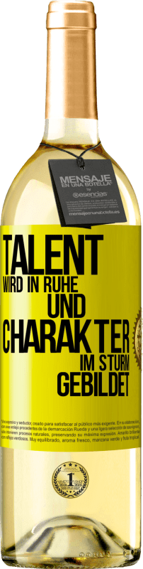 29,95 € | Weißwein WHITE Ausgabe Talent wird in Ruhe und Charakter im Sturm gebildet Gelbes Etikett. Anpassbares Etikett Junger Wein Ernte 2024 Verdejo