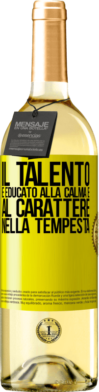 29,95 € Spedizione Gratuita | Vino bianco Edizione WHITE Il talento è educato alla calma e al carattere nella tempesta Etichetta Gialla. Etichetta personalizzabile Vino giovane Raccogliere 2025 Verdejo