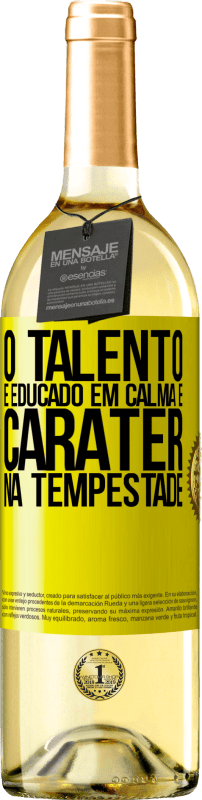 29,95 € | Vinho branco Edição WHITE O talento é educado em calma e caráter na tempestade Etiqueta Amarela. Etiqueta personalizável Vinho jovem Colheita 2024 Verdejo