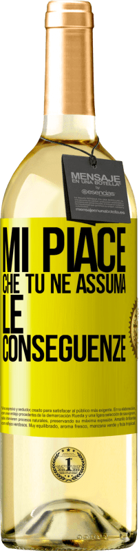 29,95 € Spedizione Gratuita | Vino bianco Edizione WHITE Mi piace che tu ne assuma le conseguenze Etichetta Gialla. Etichetta personalizzabile Vino giovane Raccogliere 2025 Verdejo