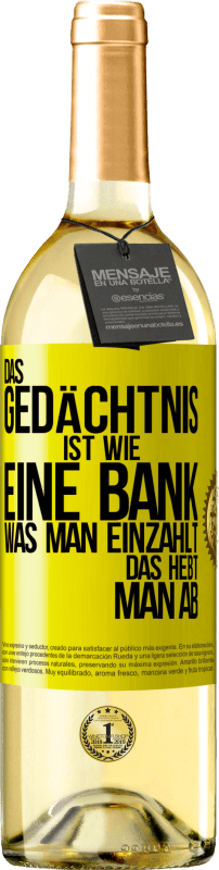 «Das Gedächtnis ist wie eine Bank. Was man einzahlt, das hebt man ab» WHITE Ausgabe