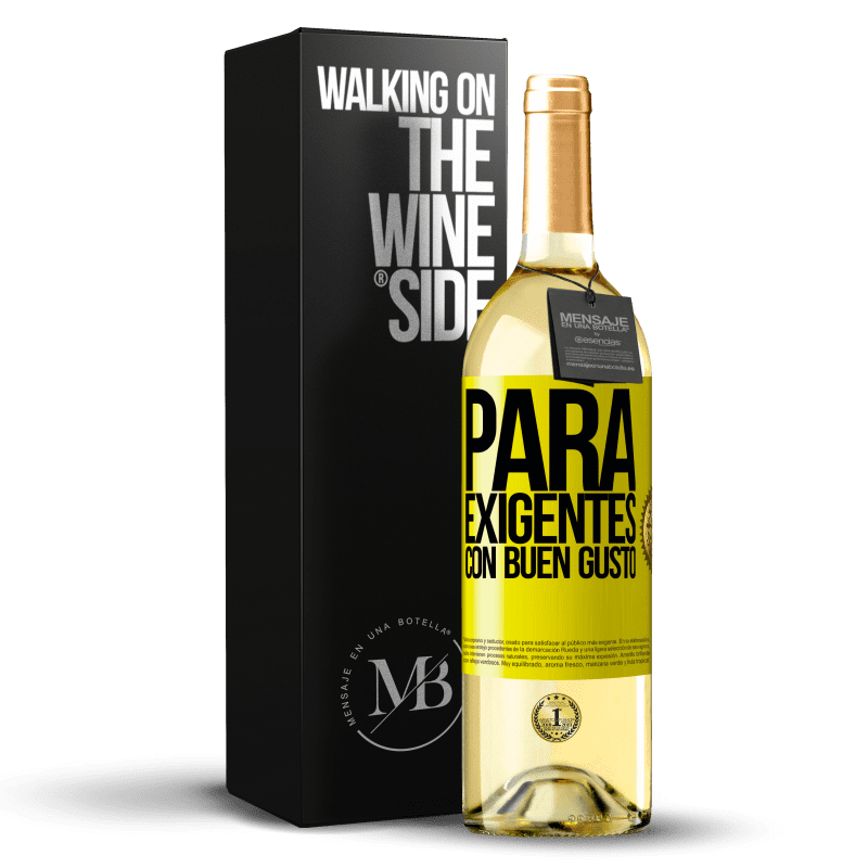 29,95 € Envío gratis | Vino Blanco Edición WHITE Para exigentes con buen gusto Etiqueta Amarilla. Etiqueta personalizable Vino joven Cosecha 2023 Verdejo