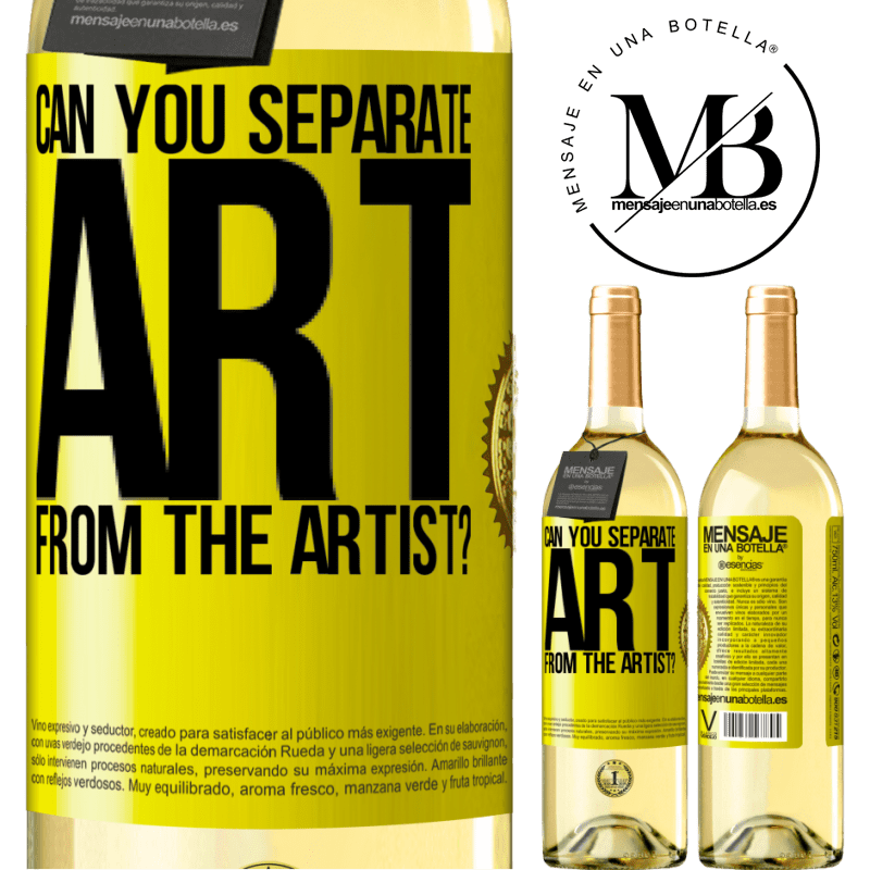 29,95 € Free Shipping | White Wine WHITE Edition can you separate art from the artist? Yellow Label. Customizable label Young wine Harvest 2022 Verdejo