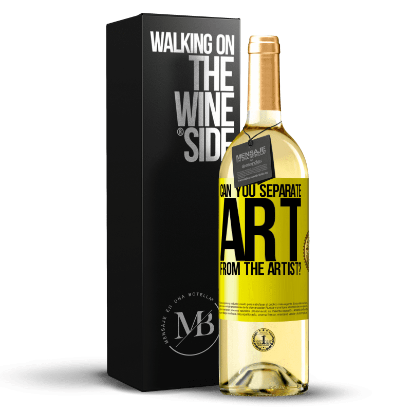 29,95 € Бесплатная доставка | Белое вино Издание WHITE можете ли вы отделить искусство от художника? Желтая этикетка. Настраиваемая этикетка Молодое вино Урожай 2023 Verdejo