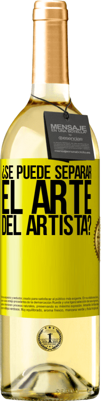 Envío gratis | Vino Blanco Edición WHITE ¿Se puede separar el arte del artista? Etiqueta Amarilla. Etiqueta personalizable Vino joven Cosecha 2023 Verdejo